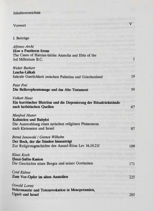 Religionsgeschichtliche Beziehungen zwischen Kleinasien, Nordsyrien und dem Alten Testament. Internationales Symposion Hamburg, 17.-21. März 1990.