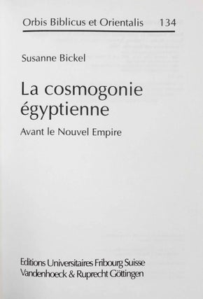 La Cosmogonie Egyptienne. Avant le Nouvel Empire.[newline]M7925-01.jpeg