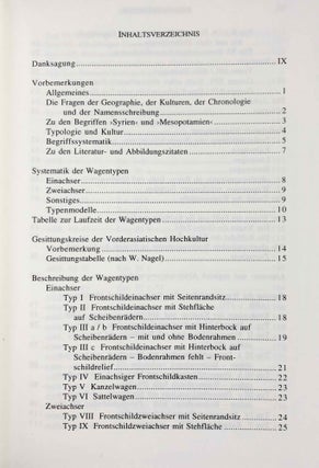 Vorderasiatische Wagentypen. Im Spiegel der Terracottaplastik bis zur Altbabylonischen Zeit.