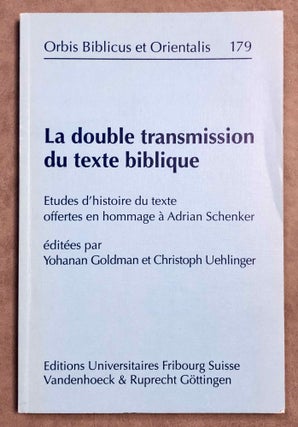 Item #M7959 La double transmission du texte biblique. Études d'histoire du texte offertes en...[newline]M7959-00.jpeg