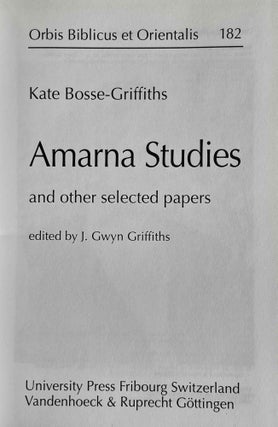 Amarna Studies and other selected papers[newline]M7962a-01.jpeg