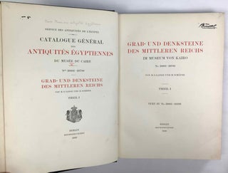 Grab- und Denksteine des Mittleren Reiches (Catalogue Général du Musée du Caire). Band I: Nr. 20001-20399. Band II: Nr. 20400-20780. Band III: Listen zu Nr. 20001-20780. Band IV: Tafeln (complete set)