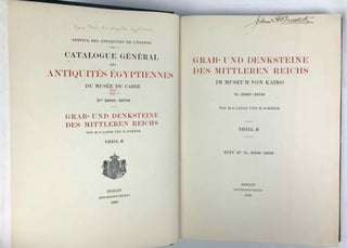 Grab- und Denksteine des Mittleren Reiches (Catalogue Général du Musée du Caire). Band I: Nr. 20001-20399. Band II: Nr. 20400-20780. Band III: Listen zu Nr. 20001-20780. Band IV: Tafeln (complete set)