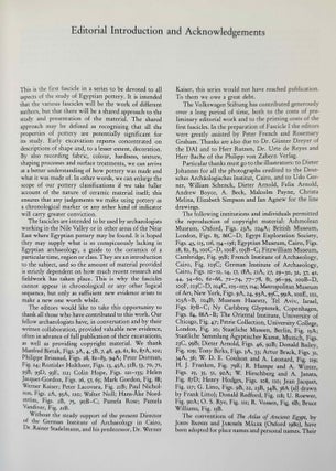 An Introduction to Ancient Egyptian Pottery, Fascicle 1: Techniques and Traditions of Manufacture in the Pottery of Ancient Egypt. Fascicle 2: Ceramic Technology: Clays and Fabrics.