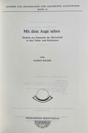 Mit dem Auge sehen. Studien zur Semantik der Herrschaft in den Toten- und Kulttexten.[newline]M8017a-01.jpeg