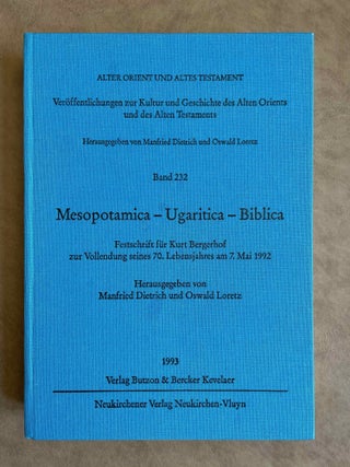 Item #M8050 Mesopotamica - Ugaritica - Biblica: Festschrift für Kurt Bergerhof zur Vollendung...