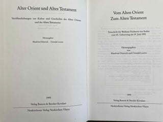 Vom Alten Orient zum Alten Testament: Festschrift für Wolfram Freiherrn von Soden zum 85. Geburtstag am 19. Juni 1993.[newline]M8054-01.jpeg
