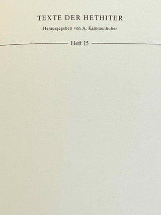 Die Korrespondenz der Hethiter. Teil I: Die Briefe unter ihren kulturellen, sprachlichen und thematischen Gesichtspunkten. Teil II: Die Briefe mit Transkription, Übersetzung und Kommentar. (complete set)