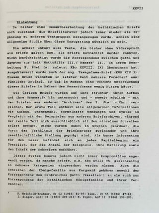 Die Korrespondenz der Hethiter. Teil I: Die Briefe unter ihren kulturellen, sprachlichen und thematischen Gesichtspunkten. Teil II: Die Briefe mit Transkription, &Uuml;bersetzung und Kommentar. (complete set)