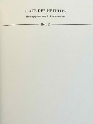 Die Korrespondenz der Hethiter. Teil I: Die Briefe unter ihren kulturellen, sprachlichen und thematischen Gesichtspunkten. Teil II: Die Briefe mit Transkription, &Uuml;bersetzung und Kommentar. (complete set)
