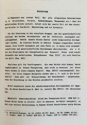 Die Korrespondenz der Hethiter. Teil I: Die Briefe unter ihren kulturellen, sprachlichen und thematischen Gesichtspunkten. Teil II: Die Briefe mit Transkription, Übersetzung und Kommentar. (complete set)