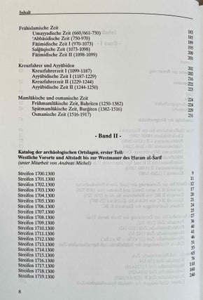 Jerusalem. Grundzüge der Baugeschichte vom Chalkolithikum bis zur Frühzeit der osmanischen Herrschaft. 3 volumes (complete set)