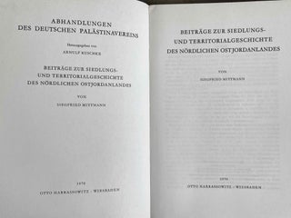 Beitrage zur Siedlungs- und Territorialgeschichte des nordlichen Ostjordanlandes