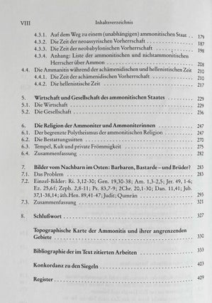 Die Ammoniter: Untersuchungen Zur Geschichte, Kultur Und Religion Eines Transjordanischen Volkes Im 1. Jahrtausend V. Chr.