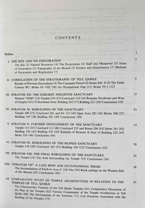 Excavations at Tell Qasile, Part One: The Philistine Sanctuary: Architecture and Cult Objects