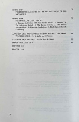 Excavations at Tel Mevorakh (1973-1976). Part One: From the Iron Age to the Roman Period. Part Two: The Bronze Age (complete set)