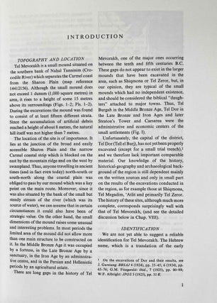 Excavations at Tel Mevorakh (1973-1976). Part One: From the Iron Age to the Roman Period. Part Two: The Bronze Age (complete set)