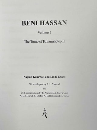 Beni Hassan. Vol. I: The tomb of Khnumhotep II. Vol. II: Two Old Kingdom tombs. Vol. III: The tomb of Amenemhat. Vol. IV: The tomb of Baqet III (complete set)