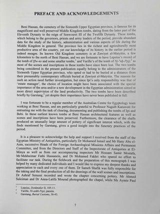 Beni Hassan. Vol. I: The tomb of Khnumhotep II. Vol. II: Two Old Kingdom tombs. Vol. III: The tomb of Amenemhat. Vol. IV: The tomb of Baqet III (complete set)