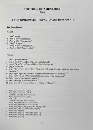 Beni Hassan. Vol. I: The tomb of Khnumhotep II. Vol. II: Two Old Kingdom tombs. Vol. III: The tomb of Amenemhat. Vol. IV: The tomb of Baqet III (complete set)