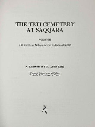 The Teti cemetery at Saqqara. Vol. III: The tombs of Neferseshemre and Seankhuiptah.[newline]M8144-01.jpeg