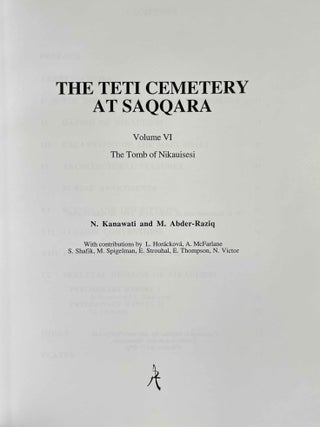 The Teti Cemetery at Saqqara. Volume VI, The Tomb of Nikauisesi.[newline]M8145a-01.jpeg