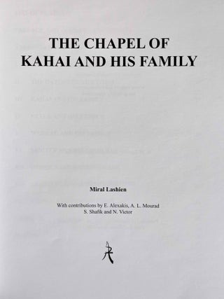 The Chapel of Kahai and His Family: The Tombs of Nikaiankh I, Nikaiankh II and Kaihep[newline]M8151-01.jpeg