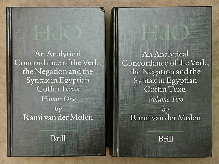 Item #M8177 An analytical concordance of the verb, the negation and the syntax in Egyptian Coffin texts. Vol. I. & II (complete set). MOLEN Rami, van der.[newline]M8177-00.jpeg