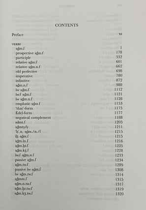 An analytical concordance of the verb, the negation and the syntax in Egyptian Coffin texts. Vol. I. & II (complete set)[newline]M8177-03.jpeg