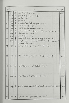 An analytical concordance of the verb, the negation and the syntax in Egyptian Coffin texts. Vol. I. & II (complete set)
