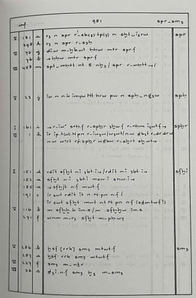 An analytical concordance of the verb, the negation and the syntax in Egyptian Coffin texts. Vol. I. & II (complete set)