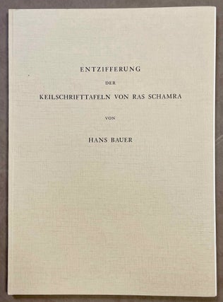 Item #M8197 Entzifferung der Keilschrifttafeln von Ras Schamra. BAUER Hans[newline]M8197-00.jpeg