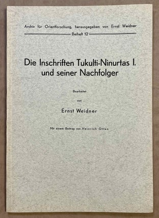 Item #M8201 Die Inschriften Tukulti-Ninurtas I. und seiner Nachfolger. WEIDNER Ernst[newline]M8201-00.jpeg