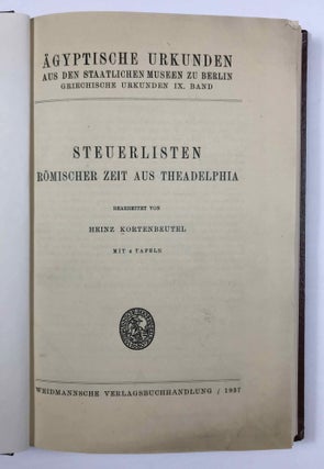 Item #M8206 Steuerlisten römischer Zeit aus Theadelphia. KORTENBEUTEL Heinz