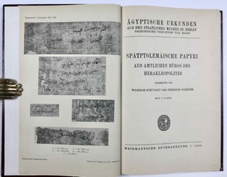 Item #M8207 Spätptolemäische Papyri aus amtlichen Büros des Herakleopolites. SCHUBART Wilhelm...