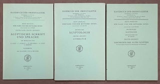 Item #M8208 Handbuch der Orientalistik, Erster Band. 1. Abschnitt: Ägyptische Schrift und...