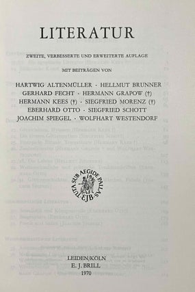 Handbuch der Orientalistik, Erster Band. 1. Abschnitt: Ägyptische Schrift und Sprache. 2. Abschnitt: Literatur. 3. Abschnitt: Geschichte des alten Ägypten (complete set)