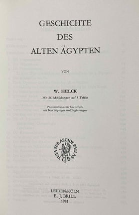 Handbuch der Orientalistik, Erster Band. 1. Abschnitt: Ägyptische Schrift und Sprache. 2. Abschnitt: Literatur. 3. Abschnitt: Geschichte des alten Ägypten (complete set)
