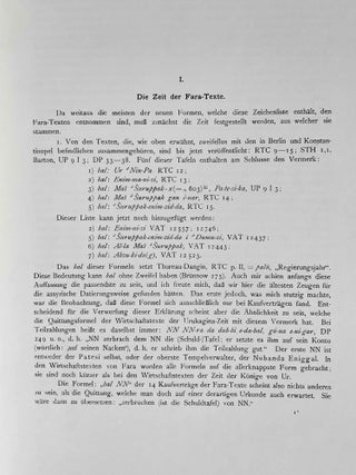 Die Inschriften von Fara. I: Liste der Archaischen Keilschriftzeichen.