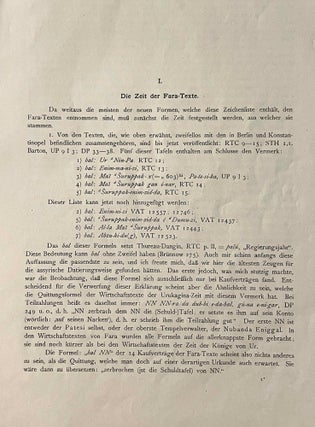 Die Inschriften von Fara. I: Liste der Archaischen Keilschriftzeichen.