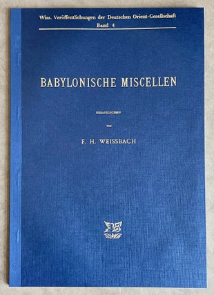 Item #M8215 Babylonische Miscellen. WEISSBACH Franz Heinrich[newline]M8215-00.jpeg