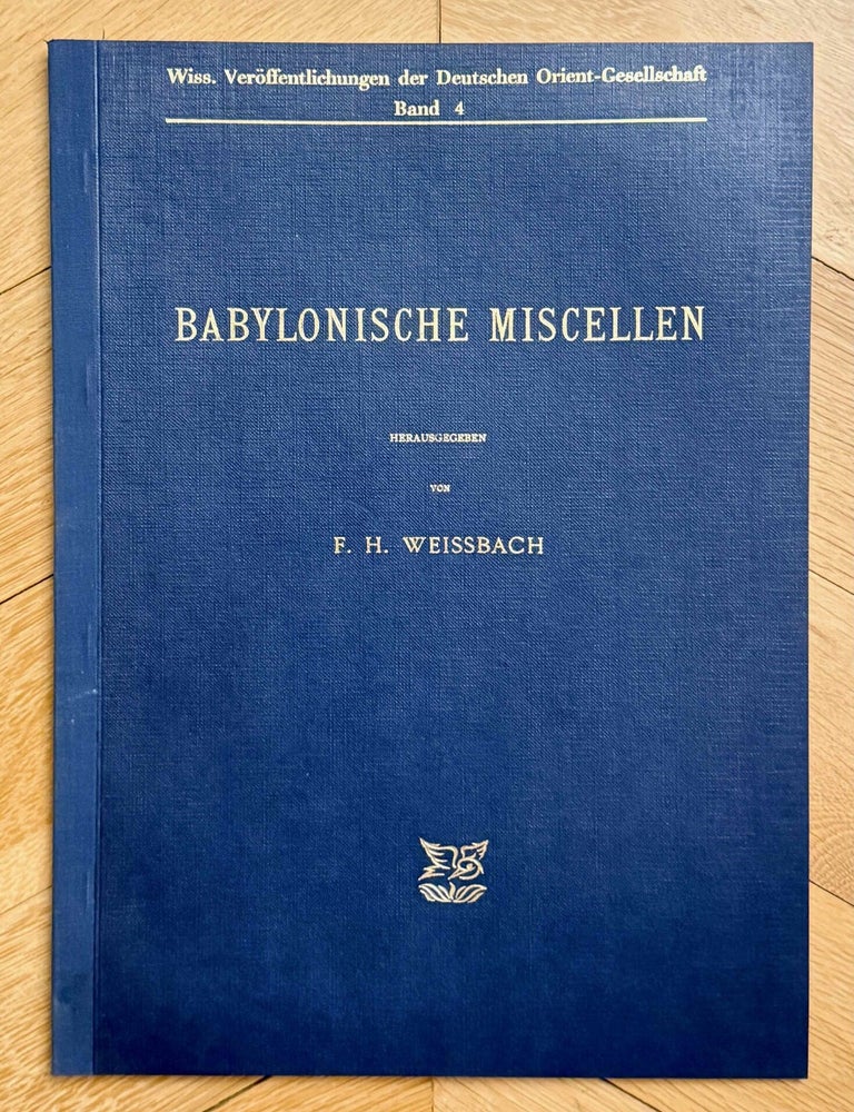 Item #M8215b Babylonische Miscellen. WEISSBACH Franz Heinrich.[newline]M8215b-00.jpeg