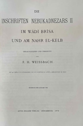Die inschriften Nebukadnezars II im Wâdi Brisa und am Nahr el-Kelb[newline]M8217-01.jpeg