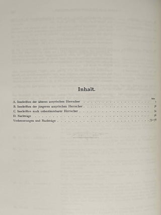 Keilschrifttexte aus Assur historischen Inhalts. Erstes Heft: Autographien