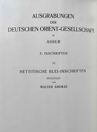 Hettitische Inschriften auf Bleistreifen aus Assur