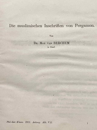 Die muslimischen Inschriften von Pergamon