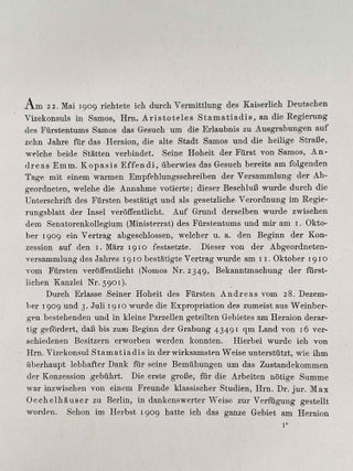 Erster vorl&auml;ufiger Bericht &uuml;ber die von den K&ouml;niglichen Museen unternommenen Ausgrabungen in Samos