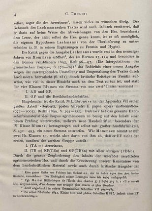 Die Handschriften des Corpus Agrimensorum Romanorum