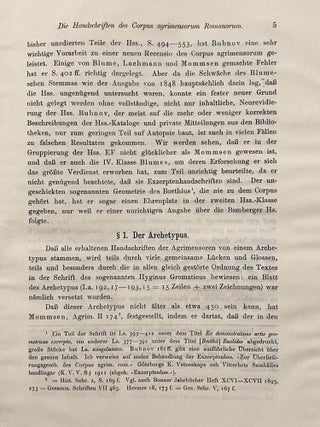 Die Handschriften des Corpus Agrimensorum Romanorum