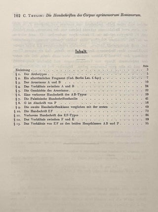 Die Handschriften des Corpus Agrimensorum Romanorum
